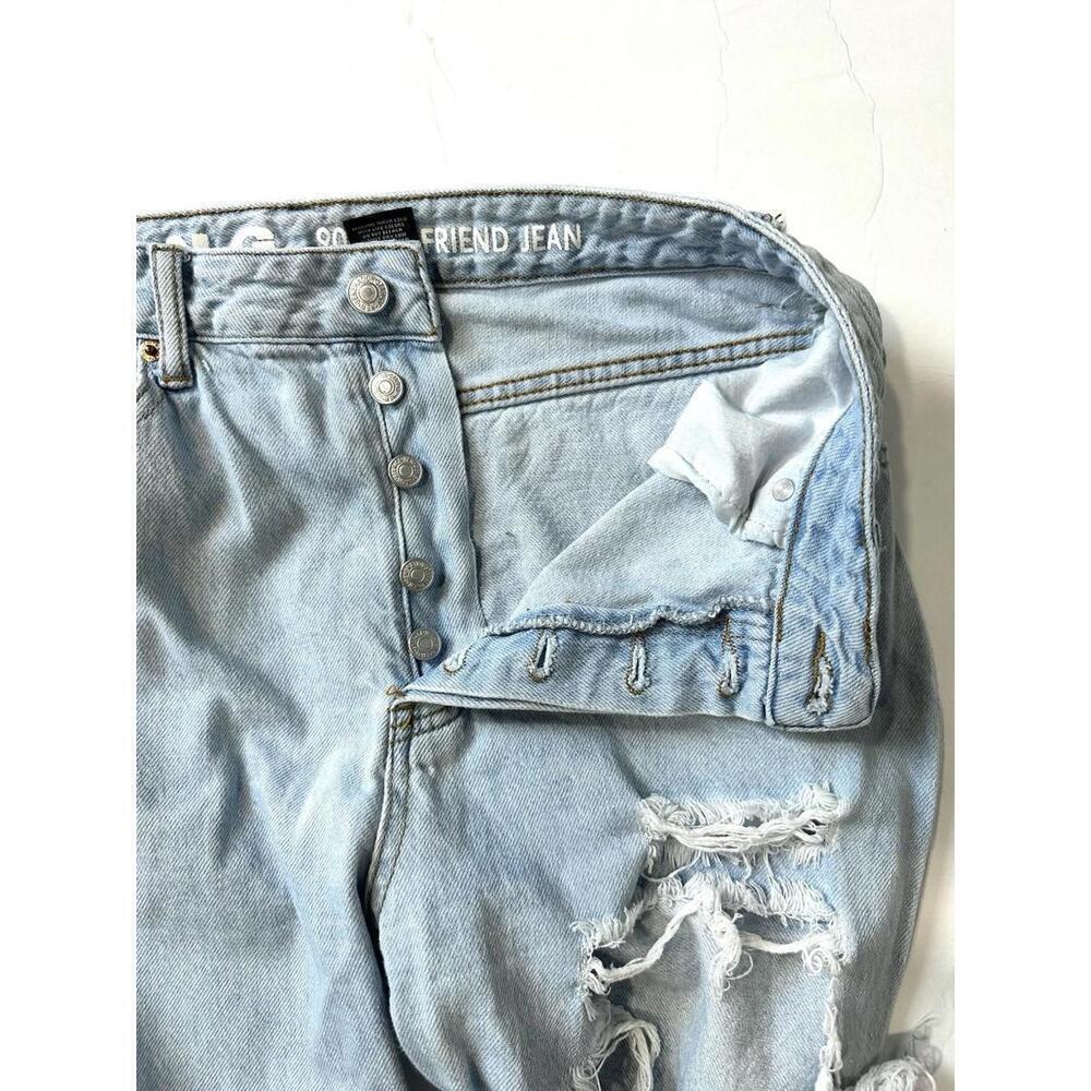S.O.N.G. 90s Boyfriend Jeans Destroyed Light Blue Size 9/29 - Picture 6 of 15